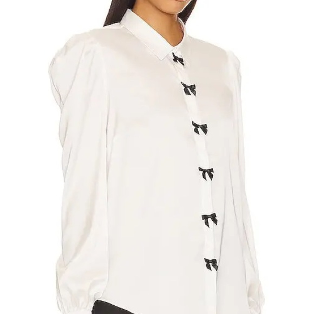 Generation Love White Blouse with Black Bow Details